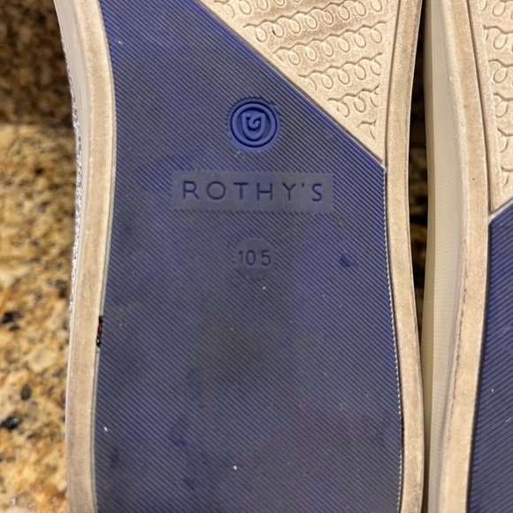 Rothy’s Opal Python Sneakers Women’s 10.5 Grey White Marigold Yellow Heel Stripe - Picture 8 of 8